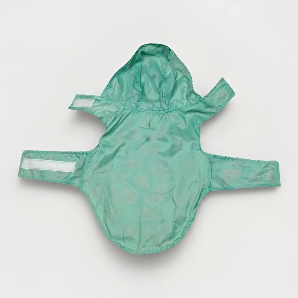 Watermelon Print Dog Raincoat Hooded Blue‎ Tropical Fruit Pet Jacket Small